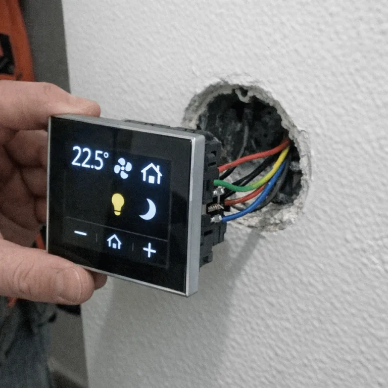Einrichten einer modernen Wandsteuerung mit digitalem Display im Flurbereich