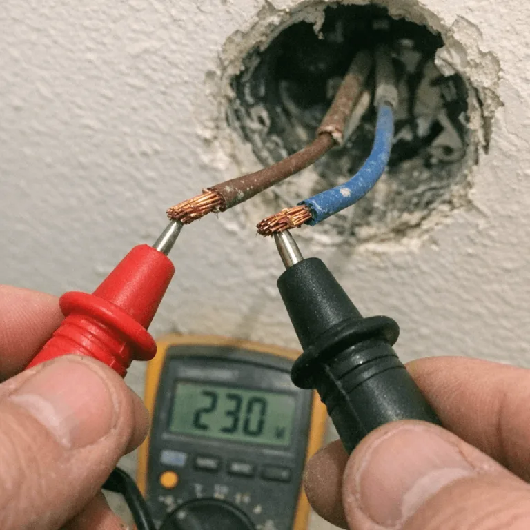 Verwendung eines digitalen Multimeters zur Spannungsprüfung an offenen Leiterenden