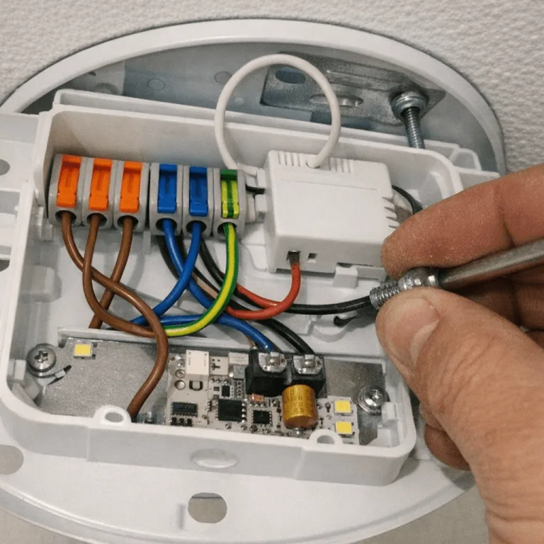 Verdrahtung eines LED-Panels mit integrierter Fernsteuerungseinheit